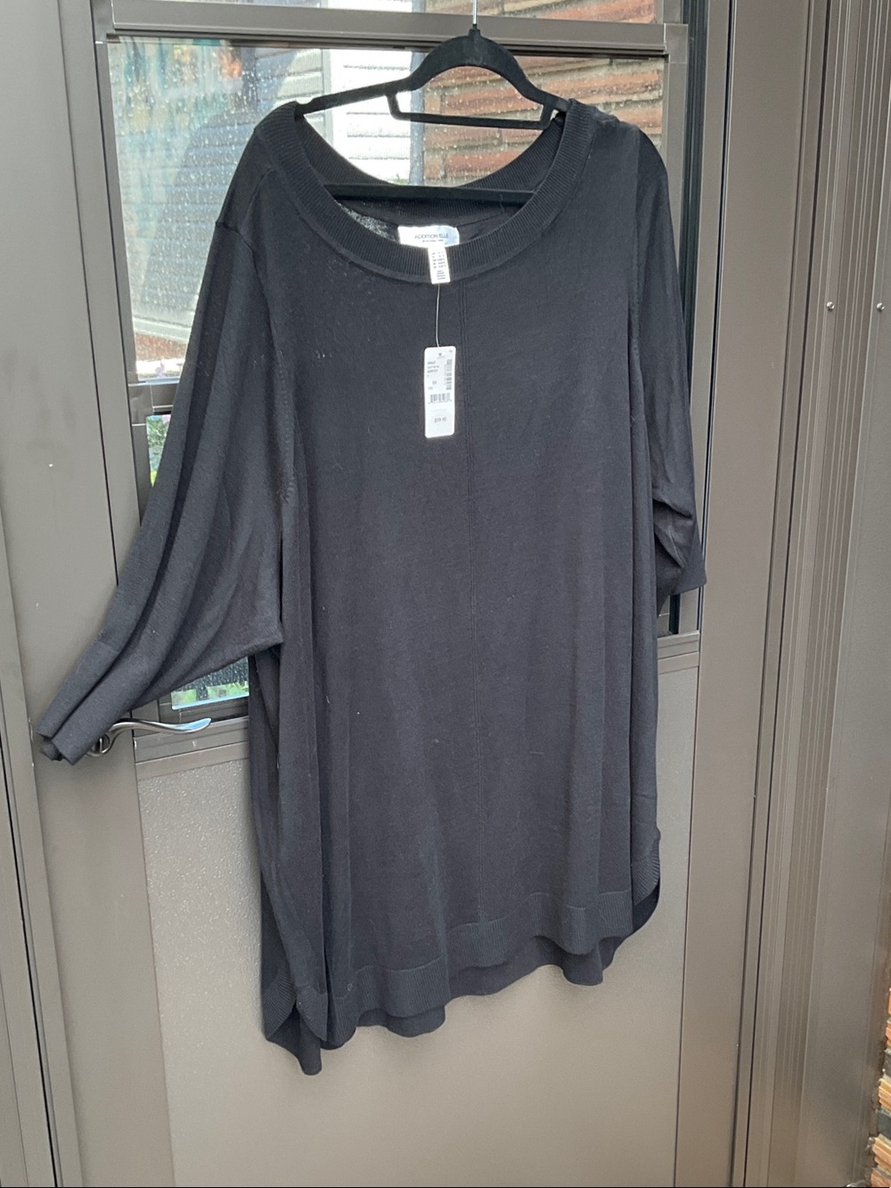 Addition Elle Black Oversized Knit Pullover